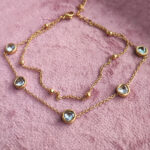 2'Lİ HEART STONE HALHAL ( ÇELİK )